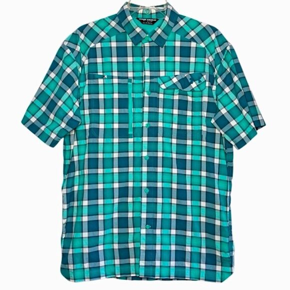 Under Armour Fish Hunter Plaid Vented Shirt in Teal Green/White Men’s M - Picture 2 of 11